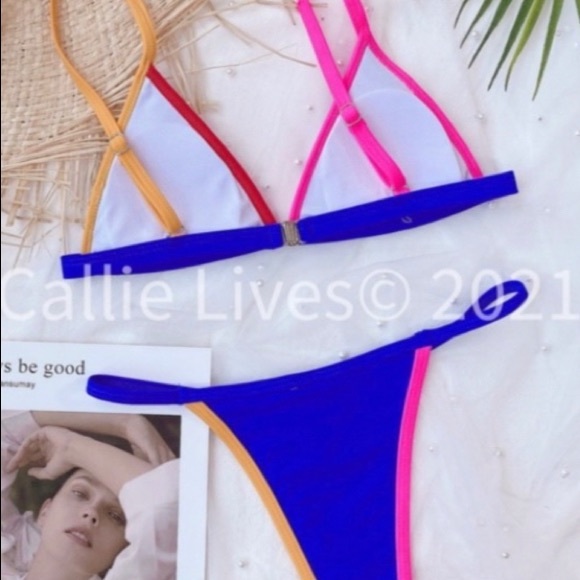 NWT ROYAL BLUE & COLOR TRIM BIKINI 👙 - Picture 2 of 4
